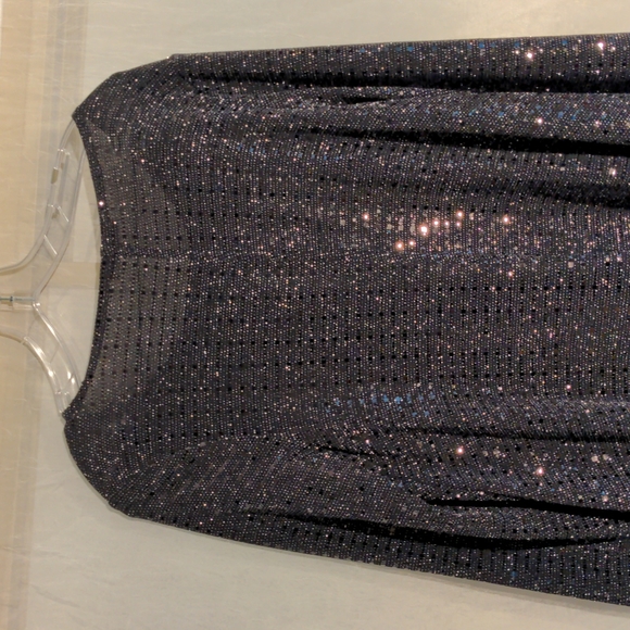 Joan Vass Size Medium Sequins Sparkly Evening or Former Dress Black Vintage - Picture 6 of 8